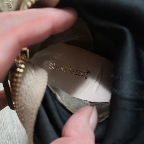 Shoedazzle Faux Suede Over The Knee Heeled Boots Sz 9 Taupe - Picture 6 of 9